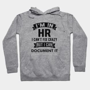 HR - I'm in HR I can't fix crazy but I can document it Hoodie